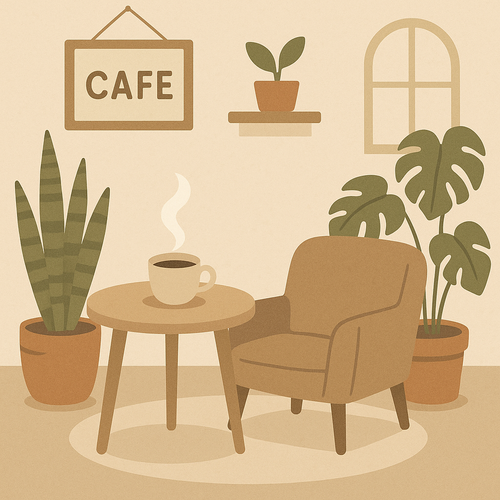 cozy home cafe setup